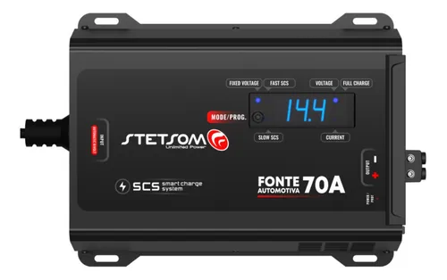 comprar Fonte Carregador STETSOM 70a Amperes DIGITAL Som Automotivo Para Caixa Bob Som Carro Paredão 12v Bivolt Carregador Partida Bateria Bancada Teste Alimentação Fita Led câmera CFTV Dynamic Smart Cooler