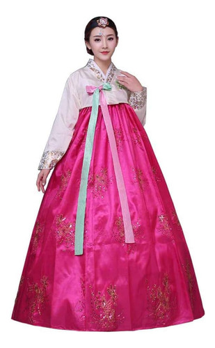 Vestido Hanboks Clásico Coreano Tradicional De Manga Larga