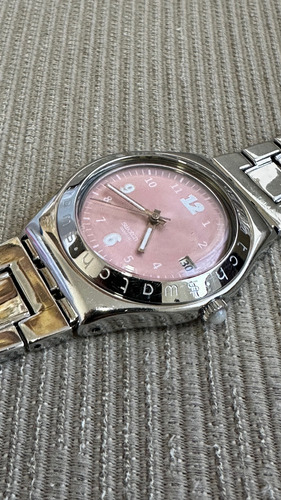 Relógio Swatch Feminino Aço Fundo Rosa Novíssimo!! Prateado Prateado Rosa (Usado)
