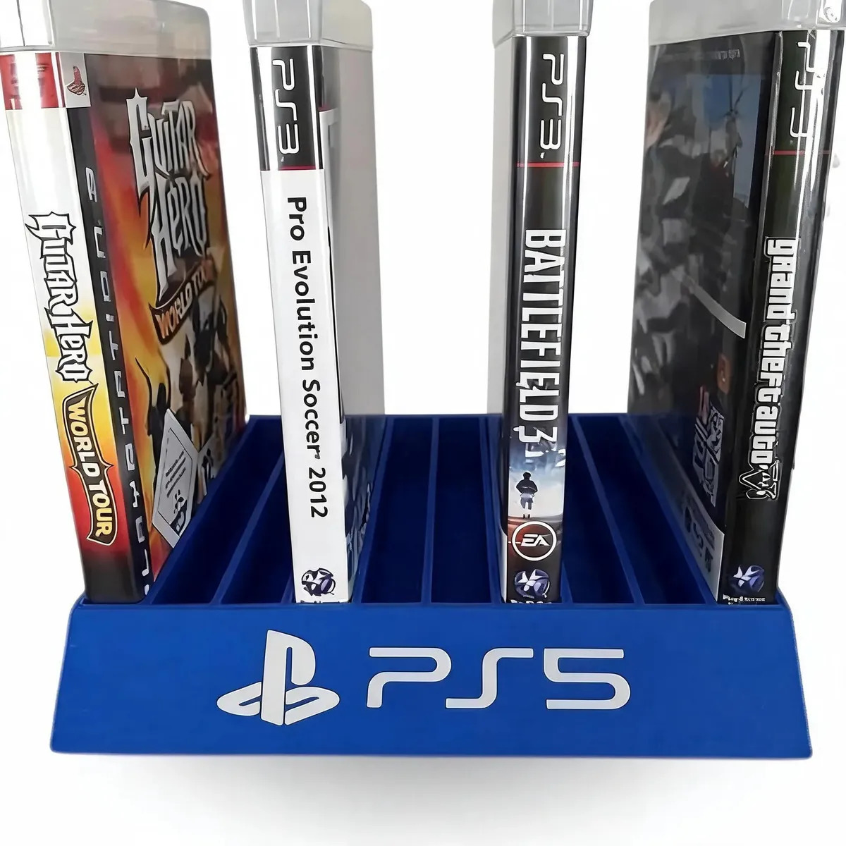 Suporte Case Para Jogos Playstation 5 Ps5 Com 10 Slots Cor Azul