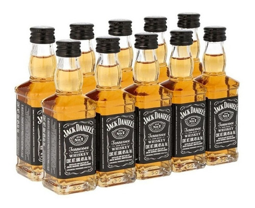 Pack De 12 Piezas De Mini Whisky Jack Daniels .50 Ml