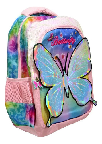 Mochila Escolar Diseño Mariposa Butterfly 17 Pulgadas Hd008