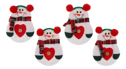 4pcs Vajilla De Navidad Cubiertos Bolsa Titular Decoración