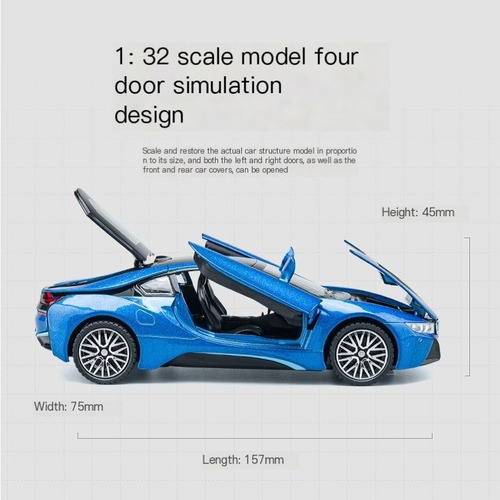Modelo De Simulação De Carro Esportivo De Liga Leve I8 1:32