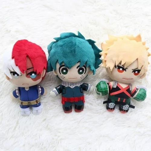 3 Peluches My Hero Academy Boku No Hero Deku Todoroki Bakugo