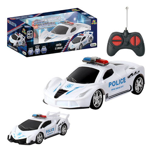 Brinquedo Carrinho Carro Policia Controle Remoto 7 Funções