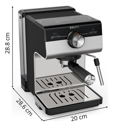 Cafetera De Espresso Manual Authentic, Krups, Xp384eu0 Inoxidable