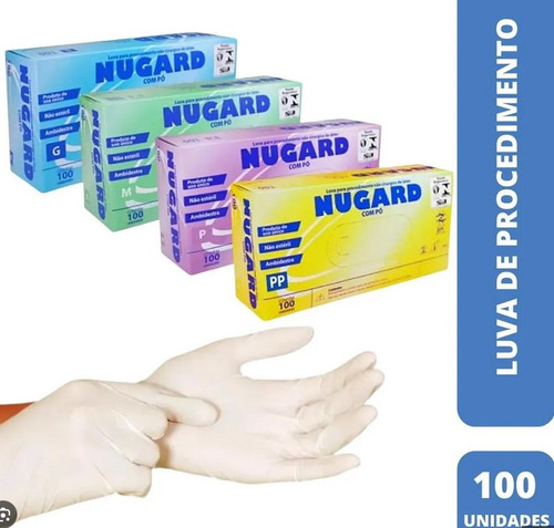 Luva Latex Procedimento Com Po Nugard C/100