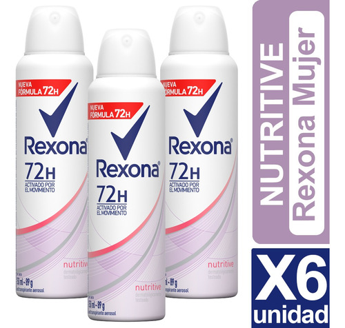 Desodorante Rexona Mujer Nutritive X6 Unid