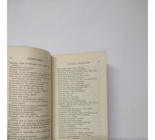 Vocabulario Nahuatl -catellano Diccionario Lengua Originaria