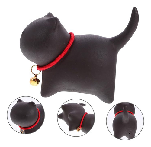 Estatua De Arcilla Morada Para Mascota De Té De Gatito 2pcs