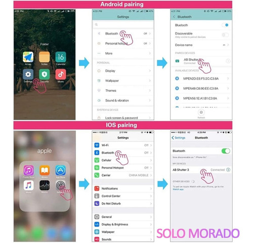 Imagen 10 de 10 de Disparador Control Remoto Foto 10m Universal Bluetooth Móvil