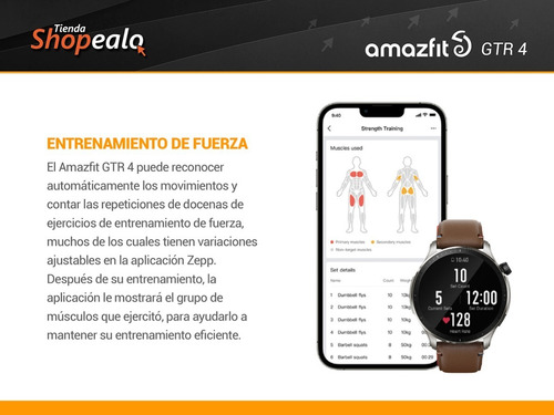 Imagen 5 de 10 de Smartwatch Reloj Inteligente Amazfit Gtr 4 Marrón Gps Spo2-*
