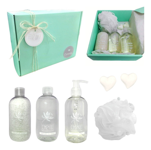 Set Kit Caja Regalo Box Spa Jazmín Relax Aroma N25 Feliz Dia
