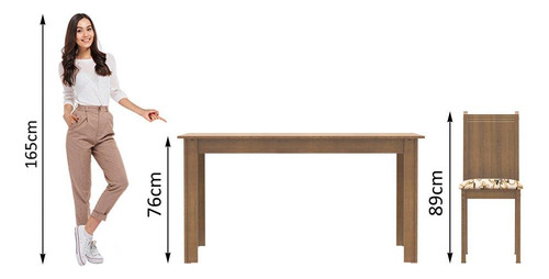 Juego De Comedor Con Mesa Y 6 Sillas Madesa Analu Mlb