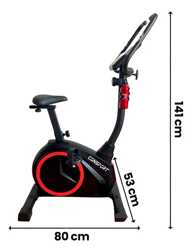Bicicleta Ergométrica Verical para estudio, gimnasio y hogar, color negro