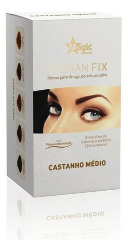 Henna P/ Sobrancelhas Sobran Fix Magic Color Castanho Médio