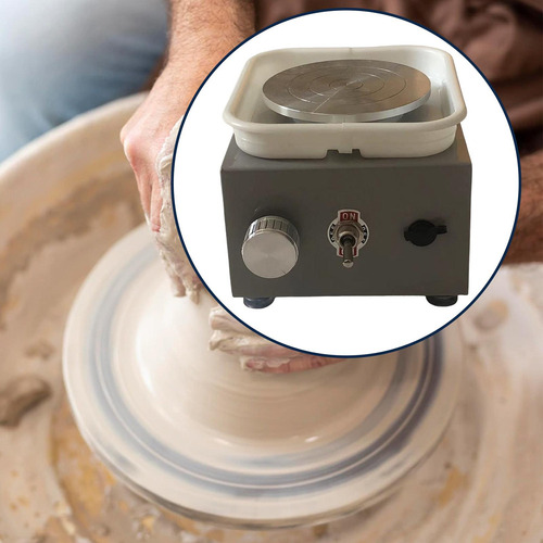 Mini Roda De Cerâmica Elétrica Para Fazer, Aparar, Cinza