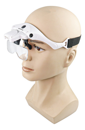 . Lupa Para Diadema Iluminada Con Led, 5 Lentes Desmontables