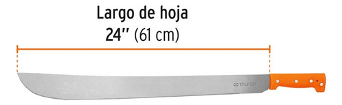Machete Estándar 24¨ Cacha Naranja Remachada Truper
