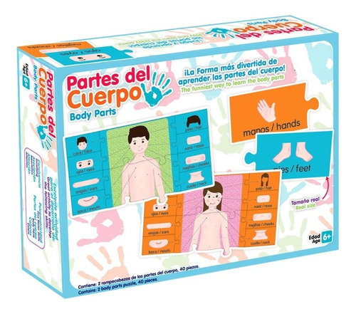 Rompecabezas Partes Del Cuerpo Niña Y Niño