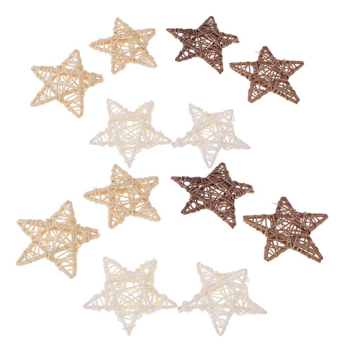 2x De Mimbre Con Forma De Estrella Natural Decoración De