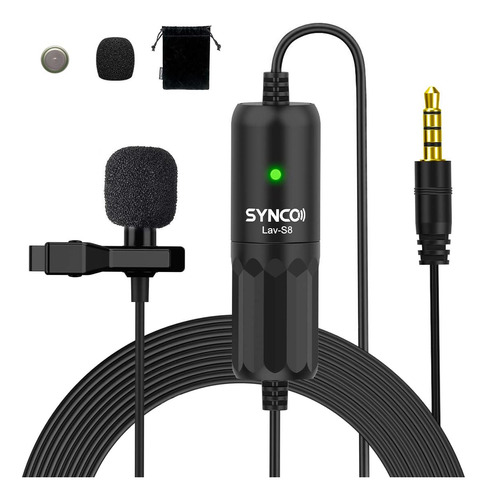 Synco Micrófono Lavalier Para Dslr, Lav S8 Lapel Mic iPhone 