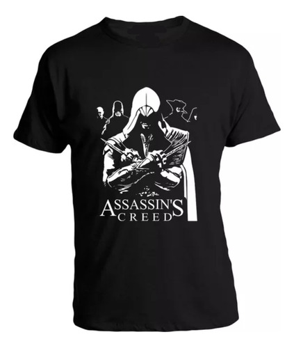 Remera Negra Assasins Creed - Manga Corta Unisex - Gamer 