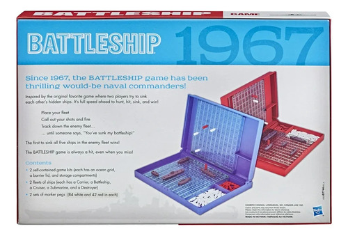 Hasbro Gaming Battleship Juego Retro Series 1967 Edición