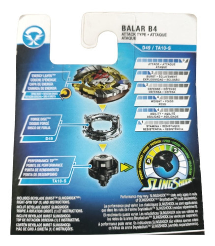 Beyblade Burst Turbo Slingshock Balar B4 Individual Combate