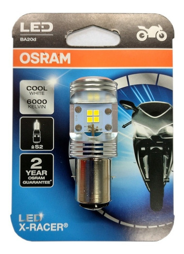 Lampara Moto Osram Led Ba20d Culote Bosch Luz Blanca