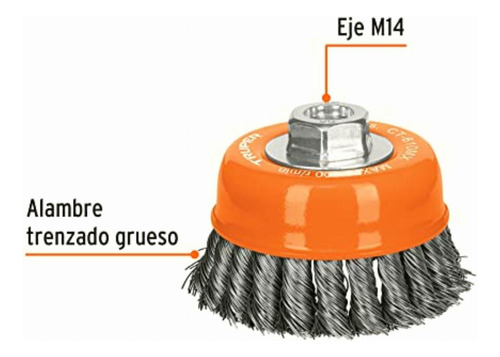 Truper Ct-610mx, Carda Para Esmeriladora Angular, De Copa,