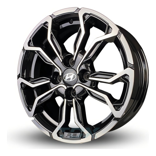 Rodas Hyundai Hb20 Rspec Aro 16 4x100 (jogo) + Bicos Cor Preto Com Diamantado