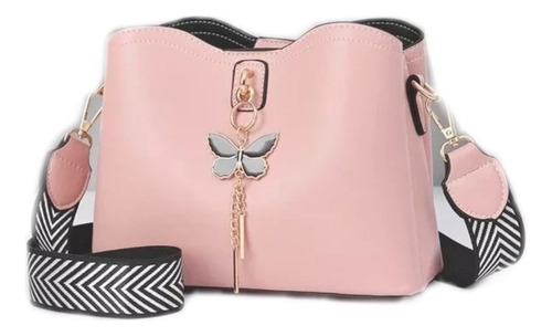 Cartera De Mujer Importada Con Dije Mariposa Bandolera Moda