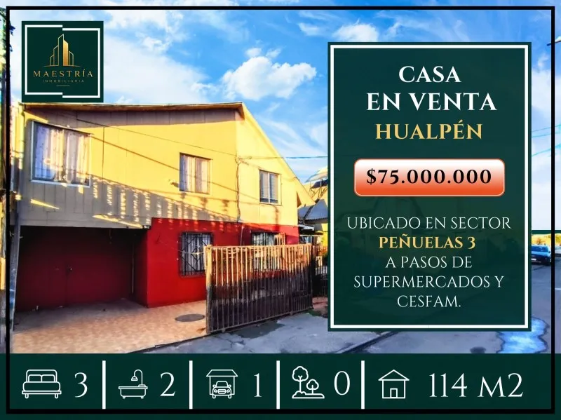 Imagen 1 de 12 de Casa En Venta Hualpén