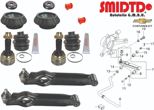 Kit Bases Baleros Horquillas Gomas Espigas Std Matiz 04-09