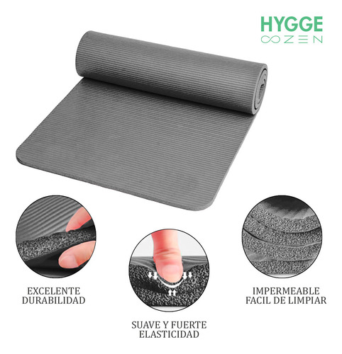 Imagen 6 de 8 de Pack X8 Mat Nbr 8mm Antideslizante Yoga Pilates Fitness