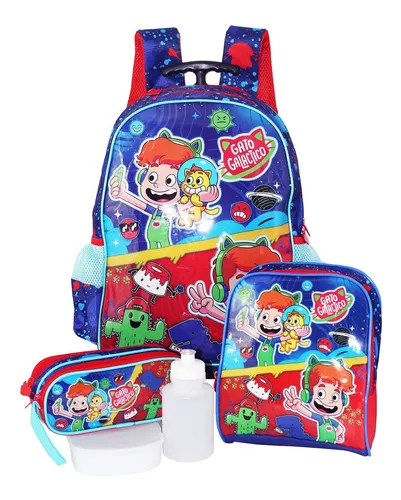 Mochila Escolar Infantil Oficial r Gato Galáctico