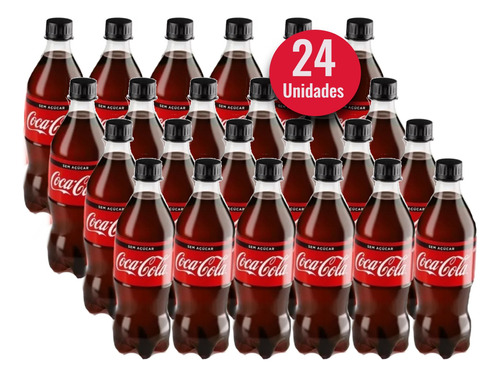 Coca Cola Original Sem Acucar Pet 600ml (24 Garrafas) Kit