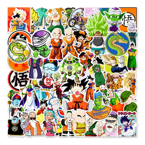 Dragon Ball Z 50 Calcomanias Stickers Contra Agua Anime Goku