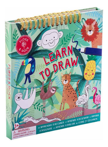 Libreta Aprendiendo A Dibujar Reutilizable Animales Jungla Color Verde Claro