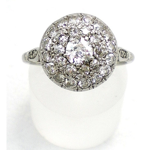 Anillo Roseta De Platino 950 Y Brillantes 2,70 Ct Total