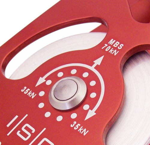 Polea Doble Grande Aluminio Balero 13mm 70 Kn Isc Rescate