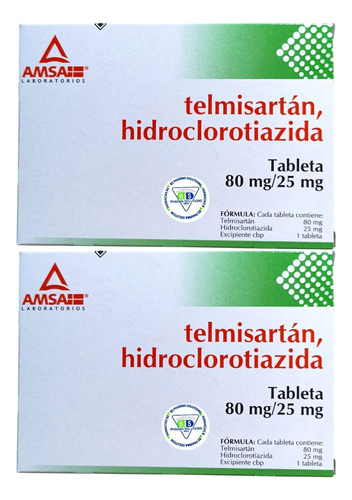 2 Telmisartán / Hidroclorotiazida 80mg/25mg C/14 Tabs Amsa