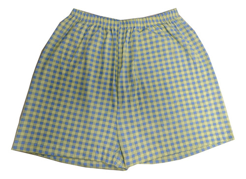 Pantalones Cortos A Cuadros Con Bolsillo A Cuadros Para Muje