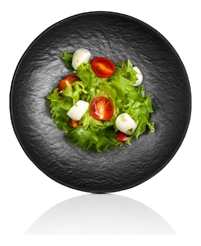 Plato Melamina Negra 20 Cm Linea Tilda