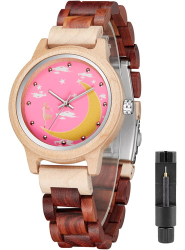 Tiong Relojes De Cuarzo Para Mujer Reloj De Madera Con Esfer