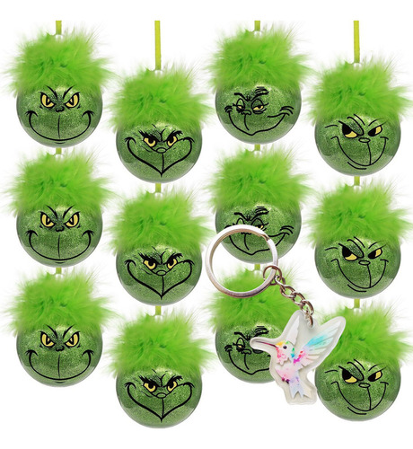 12 Adorno Navidad Duende Verde Bolas Navidad Monstruo Ladrón