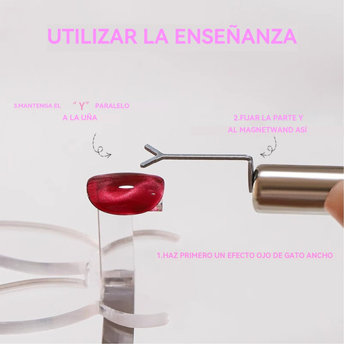 Imán Con Forma De Corazón Y Ojo De Gato Para Uñas, Gel Con F