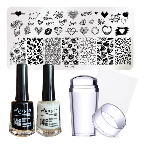Kit De Stamping Para Uñas San Valentin Nail Art
